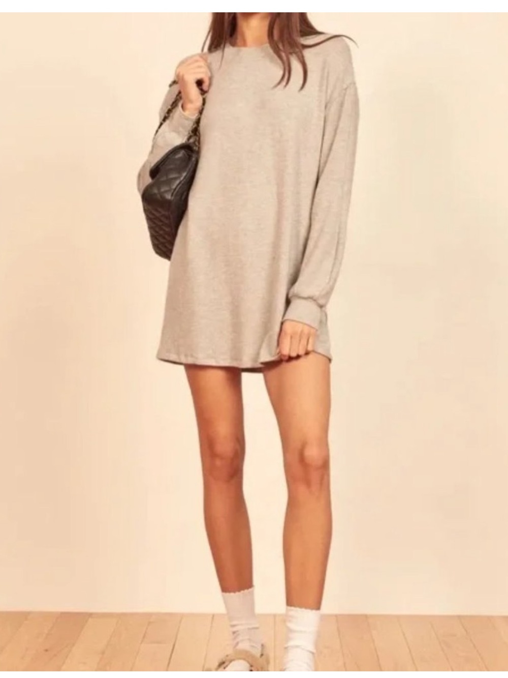Reformation Gray Sweater Mini Dress